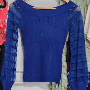 Almost Famous Royal Blue Off-the-Shoulder Sweater
